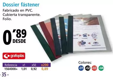 Oferta de Grafoplas - Dossier Fástener  por 0,89€ en Folder