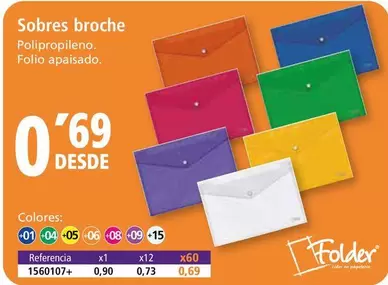 Oferta de Folder - Sobres Broche por 0,69€ en Folder