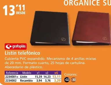 Oferta de Grafoplas - Listín Telefónico  por 13,11€ en Folder