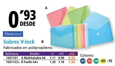 Oferta de Sobres V-lock por 0,93€ en Folder