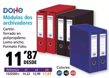 Oferta de Dohe - Módulos Dos Archivadores por 11,87€ en Folder