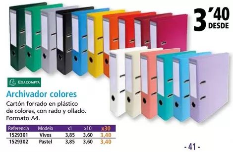 Oferta de Exacompta - Archivador Colores por 3,4€ en Folder