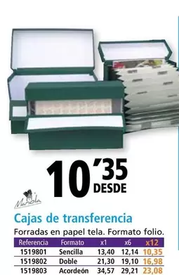 Oferta de Mariola - Cajas De Transferencia por 10,35€ en Folder