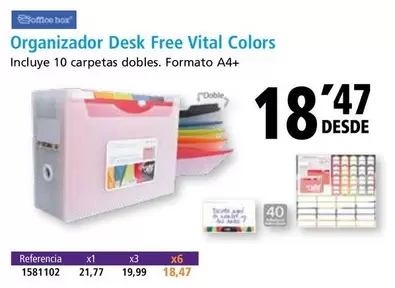 Oferta de Organizador Desk Free Vital Colors por 18,47€ en Folder