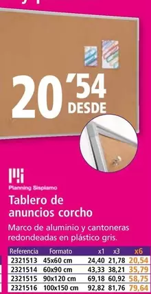 Oferta de Tablero De Anuncios Corcho por 20,54€ en Folder