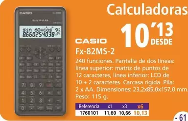 Oferta de Casio - Calculadoras por 10,13€ en Folder