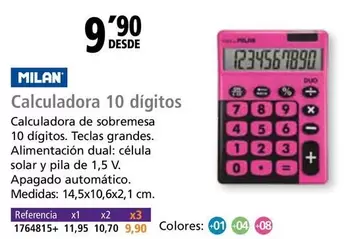 Oferta de Milán - Calculadora 10 Digitos por 9,9€ en Folder