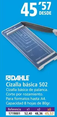 Oferta de Dahle - Cizalla Basica 502 por 45,57€ en Folder