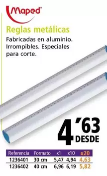 Oferta de Maped - Reglas Metálicas por 4,63€ en Folder