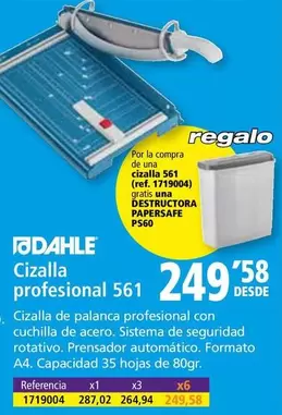 Oferta de Dahle - Cinzalla Profesional 561 por 249,58€ en Folder