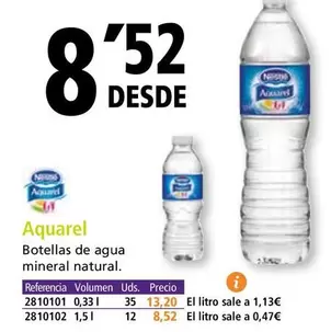 Oferta de Aquarel - Botellas De Agua Mineral Natural por 8,52€ en Folder