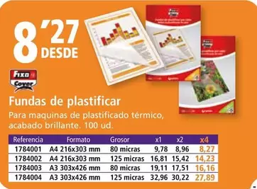 Oferta de Brillante - Fundas De Plastifica por 8,27€ en Folder