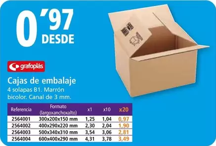 Oferta de Grafoplas - Cajas De Embalaje por 0,97€ en Folder