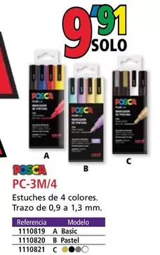 Oferta de Posca - Estuches De 4 Colores por 9,91€ en Folder