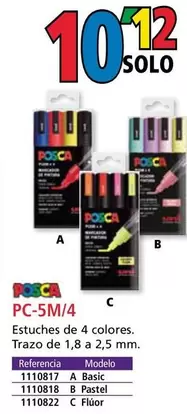 Oferta de Posca - Estuches De 4 Colores por 10,12€ en Folder