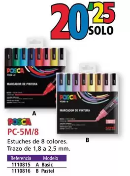 Oferta de Posca - Estuche De 8 Colores por 20,25€ en Folder