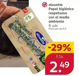 Oferta de Alouette - Papel Higiénico Respetuoso Con El Medio Ambiente por 2,49€ en Rossmann