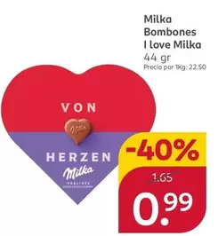 Oferta de Milka - Bombones I Love por 0,99€ en Rossmann