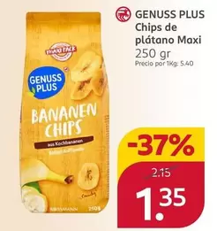 Oferta de Genuss Plus - Chips De Platano Maxi por 1,35€ en Rossmann