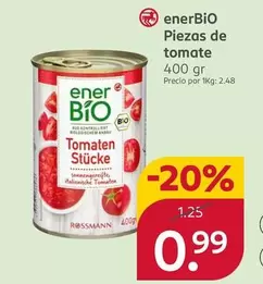 Oferta de Ener Bio - Piezas De Tomate por 0,99€ en Rossmann