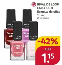 Oferta de Rival De Loop - Gloss'N Gel Esmalte De Uñas por 1,15€ en Rossmann