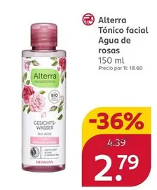 Oferta de Alterra - Tónico Facial Agua De Rosas por 2,79€ en Rossmann