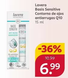 Oferta de Lavera - Basis Sensitive Contorno De Ojos Antiarrugas Q10  por 6,99€ en Rossmann