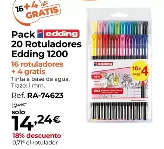 Oferta de Edding - 20 Rotuladoresdding 1200 por 14,24€ en Staples Kalamazoo