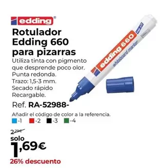 Oferta de Edding - Rotulador Edding 660 Para Pizarras  por 1,69€ en Staples Kalamazoo