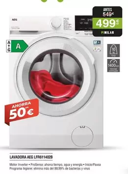 Oferta de AEG - Lavadora Lfr611402b por 499€ en Milar