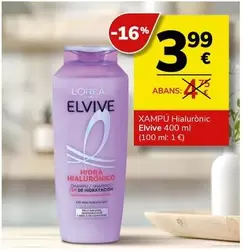 Oferta de Elvive - Xampu Hialuronic por 3,99€ en Supermercados Charter