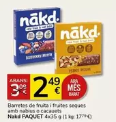 Oferta de Nakd - Barretes De Fruita I Fruites Seques Amb Nabius O Cacauets por 2,49€ en Supermercados Charter