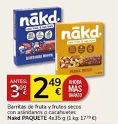 Oferta de Nakd - Barritas De Fruta Y Frutos Secos Con Arandanos O Cacahuetes por 2,49€ en Supermercados Charter