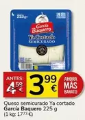 Oferta de García Baquero - Queso Semicurado Ya Cortado por 3,99€ en Supermercados Charter