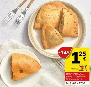 Oferta de Empanadilla De Pollo Y Champiñones por 1,25€ en Supermercados Charter