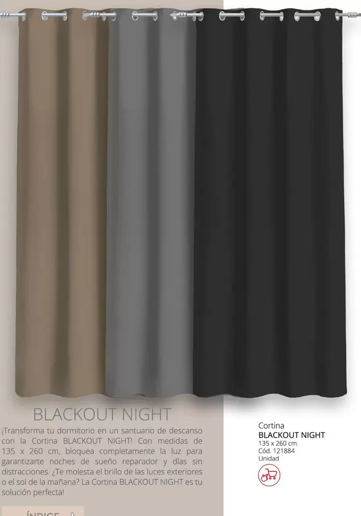 Oferta de Sol - Blackout Night Cortina en Conforama