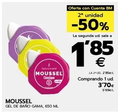 Oferta de Moussel - Gel De Bano Gama por 3,7€ en BM Supermercados