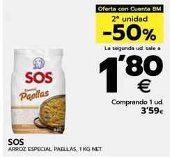 Oferta de Sos - Arroz Especial Paellas por 3,59€ en BM Supermercados