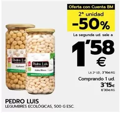 Oferta de Pedro Luís - Legumbres Ecologicas por 3,15€ en BM Supermercados