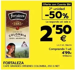 Oferta de Fortaleza - Café Grandes Origenes Colombia por 4,99€ en BM Supermercados