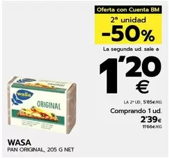 Oferta de Wasa - Pan Original por 2,39€ en BM Supermercados