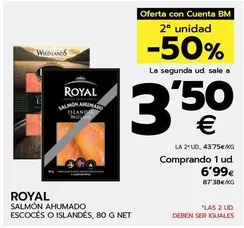 Oferta de Royal - Salmon Ahumado Escoces O Islandes por 6,99€ en BM Supermercados