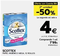 Oferta de Scottex - Papel Higiénico Mega por 7,99€ en BM Supermercados