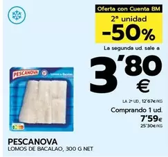 Oferta de Pescanova - Lomos De Bacalao por 7,59€ en BM Supermercados