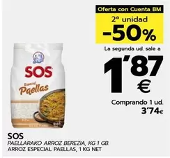 Oferta de Sos - Arroz Especial Paellas  por 3,74€ en BM Supermercados