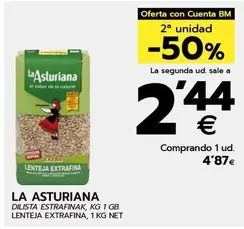 Oferta de La Asturiana - Lenteja Extrafina por 4,87€ en BM Supermercados