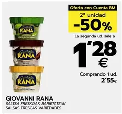 Oferta de Giovanni Rana - Salsas Frescas por 2,55€ en BM Supermercados