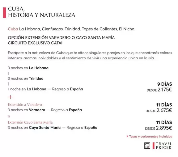 Oferta de Cuba, Historia Y Naturaleza por 2175€ en Catai