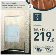 Oferta de Mampara Frontales por 219€ en Mi Bricolaje