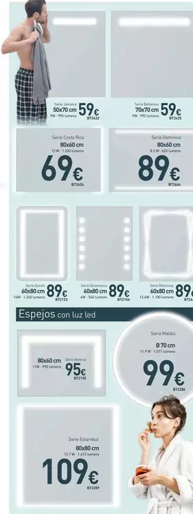 Oferta de Espejos Con Luz Led  por 59€ en Mi Bricolaje